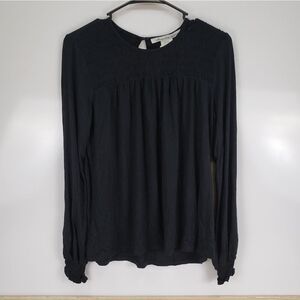 Junior Women American Rag Black Long Sleeve Shirt